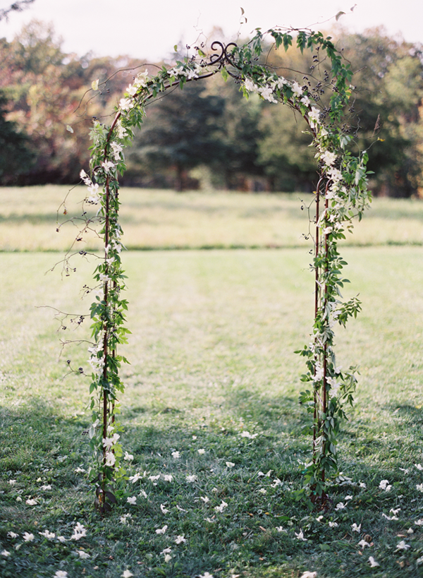 Свадебная арка декорированная растительностью